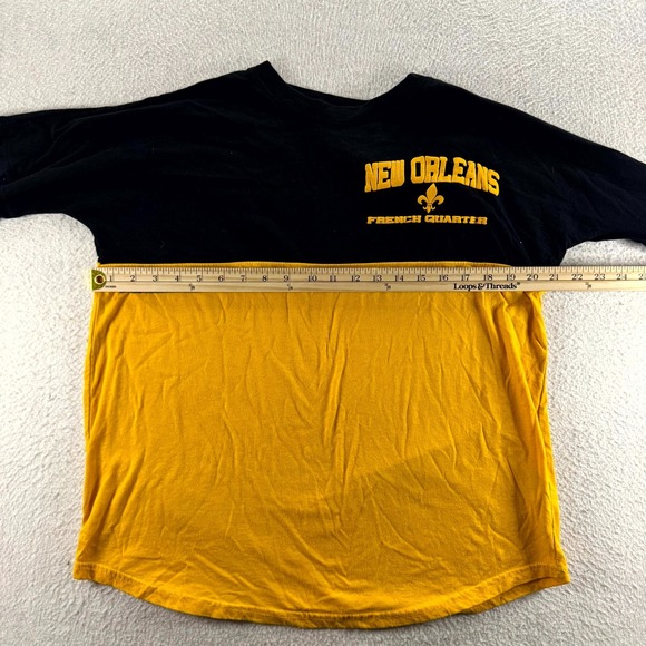 New‎ Orleans French Quarter Adult Medium Yellow Black Cotton Spirt Jersey Comfy - Picture 5 of 12